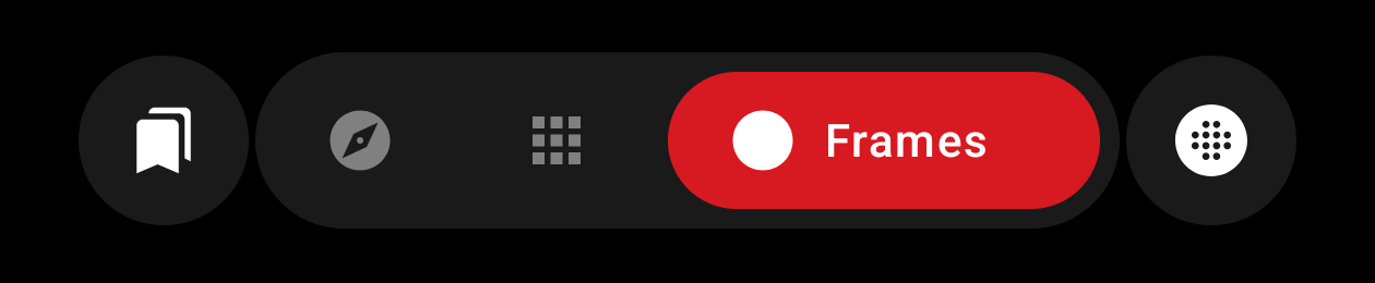 Glyph Museum navbar with the matrix circle on the right