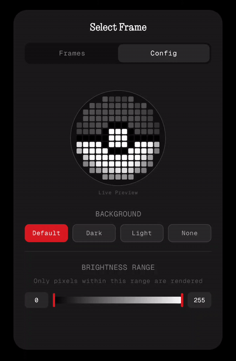 Brightness range slider